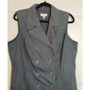 Isaac Mizrahi For Target Shirt Dress Button Up Sleeveless Gray XL